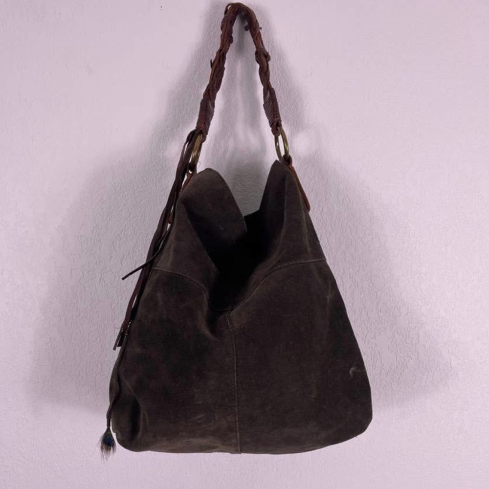 Lucky Brand Brown Leather Suede Shoulder Purse